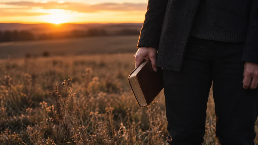 Person mit einer Bibel in der Hand